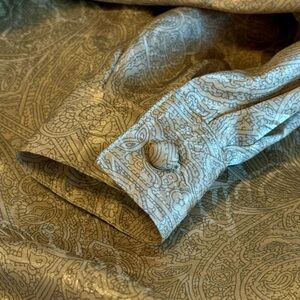 Vintage Women’s Elegant Gold Paisley Blouse by Jasmine